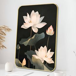 Livin'luxe Black & White Elegant Lotus Wooden Wall Art-picture-34