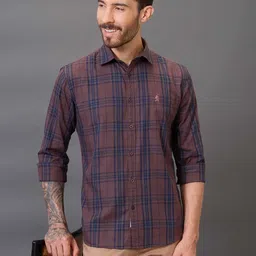 GIORDANO Men Slim Fit Tartan Checks Checked Casual Shirt-image-77
