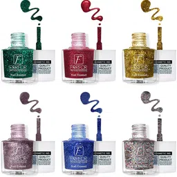 FORFOR  Glitter Set Of 6 Nail Polish-5ml Each-93-94-89-90-99-100-6