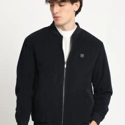 The Bear House Navy Polyester Regular Fit Textured Casual Jacket-picture-38