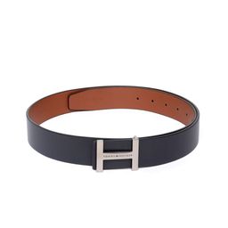 Tommy Hilfiger Men Navy Blue Reversible Leather Belt-image-34