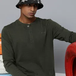 R Code by The Roadster Life Co Men Henley Neck T-shirt-image-32