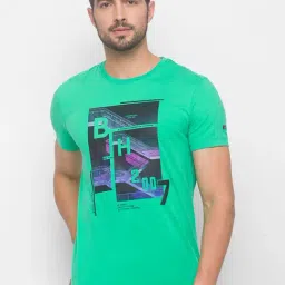 Being Human Mens Crew Neck T-Shirts -Bean Green-picture-38
