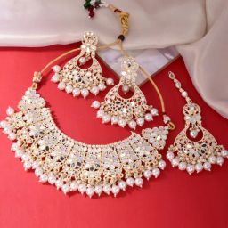 Fida Ethnic White Jewellery Set-46