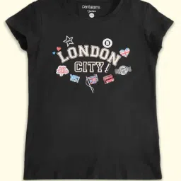 Pantaloons Junior Black Cotton Printed T-Shirt-picture-48