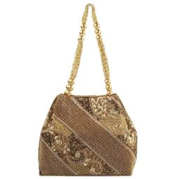 Metro Antic Gold Embellished Potli-image-21