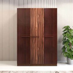 Durian Rebecca Walnut Brown Engineered Wood 3 Door Wardrobe-image-86