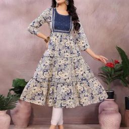 Rangita Blue Regular Fit Embellished Kurta-picture-49