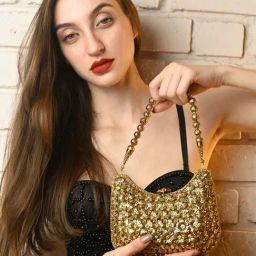 Odette Gold Textured Handbag-picture-14