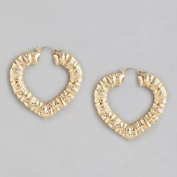 Forever New Gold Plated Haylee Heart Hoop Earrings-36