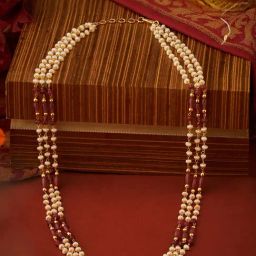 Zaveri Pearls Beads Wine Alloy Necklaces-37
