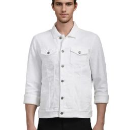 Louis Philippe White Cotton Slim fit Solid Jacket-picture-34