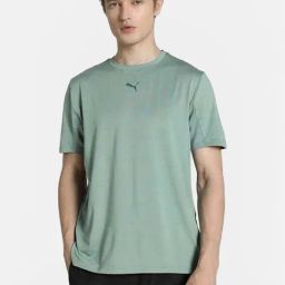 Puma Green Moon Heather Regular Fit Sports T-Shirt-image-17