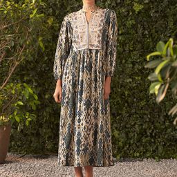Lakshita Blue Printed Rayon Flared Dress for Women-picture-17