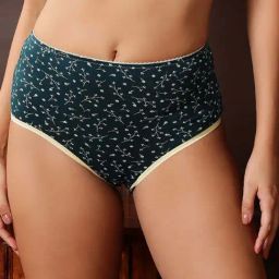 Clovia Navy Blue Cotton Regular Fit Floral Print Panties-image-75