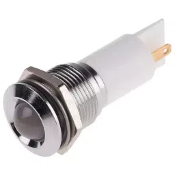 RS PRO White Panel Mount Indicator 130V AC, Mounting Hole Size 16 mm, Termination Type Solder Tab, Model No 208986-28