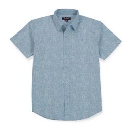 Gini & Jony Kids Sky Blue Printed Shirt-image-100
