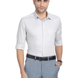 Turtle White Regular Fit Checks Shirts-image-13