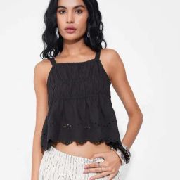 Akkriti By Pantaloons Jet Black Regular Fit Embroidered Top-picture-2