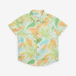 HOP Kids by Westside Multicolour Botanical Printed Cotton Shirt-2
