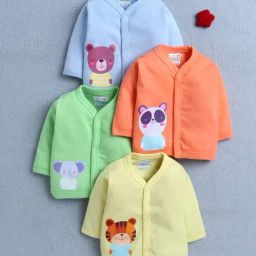 Bumzee Boys Orange & Green Cotton Printed Jablas - Pack of 4-image-64