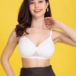 Clovia White Non Wired Padded Full Coverage Bra-image-64