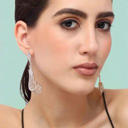 Sohi Gold Plated Designer Stone Party Drop Earrings-18