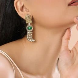 Abdesigns Gold-Tone Plated Elegant Minimal Drop Earrings-image-91