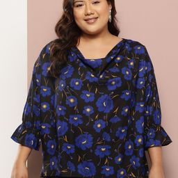 Sztori Plus Size Floral Print Cowl Neck Top-image-33