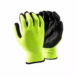 Robustt Polyester and Nylon Cut Resistant Gloves Black and Green Color, Standard Size, ‎FRONT-COATED-GLOVES (Pack of 500 Pair)-image-17