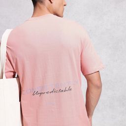 WROGN Typography Printed Drop-Shoulder Sleeves Pure Cotton Oversized T-shirt-picture-26