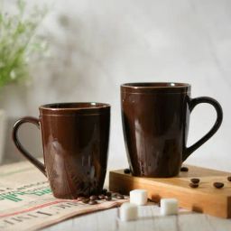 Femora India Brown Ceramic Coffee Mug - Set of 2-image-74