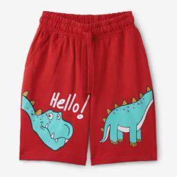 The Souled Store Boys Red Cotton Graphic Short-image-80