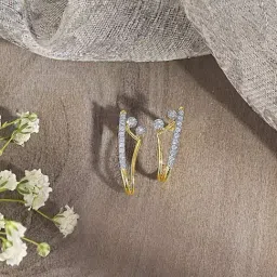 P.N.Gadgil Jewellers 14KT Yellow Gold and Diamond Hoop Earring for Women-image-83