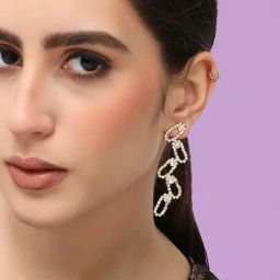 Sohi Silver Plated Designer Stone Party Dangler Earrings-34