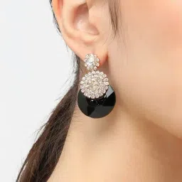 Sohi Gold Plated Designer Stone Party Drop Earrings image 2