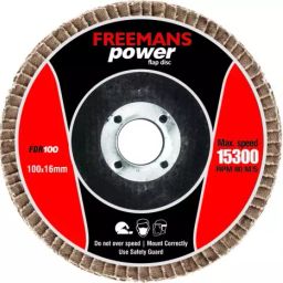 Freemans Power 4 Inch/100 mm 36 Grit Flap Disc, FDR100-36 (Pack of 20)-2