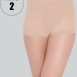 Lyra Beige & Pink Cotton Boy Shorts Panties - Pack Of 2-image-81