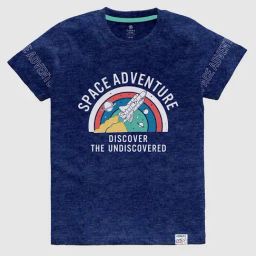 Codez Kids Blue Printed T-Shirt-image-34