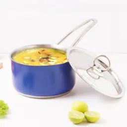 The Indus Valley Silver Stainless Steel Sauce Pan with Glass Lid (Dia:18.7cm, 1.4L)-image-30
