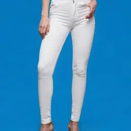 Miss Chase White Skinny Fit High Rise Stretchable Jeans-picture-33