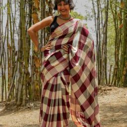 Suta Multicoloured Chequered Saree-picture-47