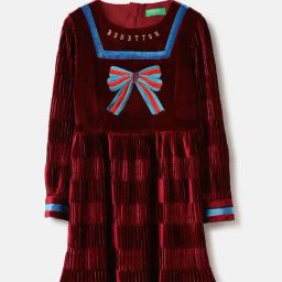 United Colors of Benetton Maroon Polyester Blend Regular Textured Dress-image-34