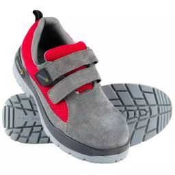 Mallcom Steel Toe Safety Shoes Low Ankle PU Sole Double Density Grey Synthetic Spacer Nylon Size UK 5, Leperm-0