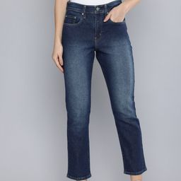 Levis Women 724 Slim Straight Fit High-Rise Heavy Fade Stretchable Jeans-image-66
