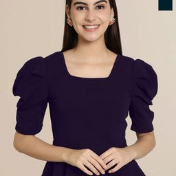 Tromko Women Pack Of 2 Puff Sleeve Peplum Top-image-58