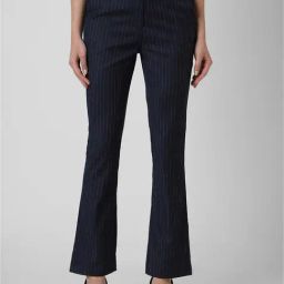 Van Heusen Navy Striped Trousers-image-79
