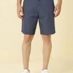 Allen Solly Navy Regular Fit Texture Shorts-image-65