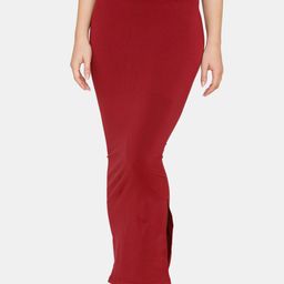Zivame Women Maroon Solid Saree Shapewear-image-63