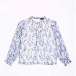 Allen Solly Girls White & Purple Cotton Printed Full Sleeves Top-picture-7